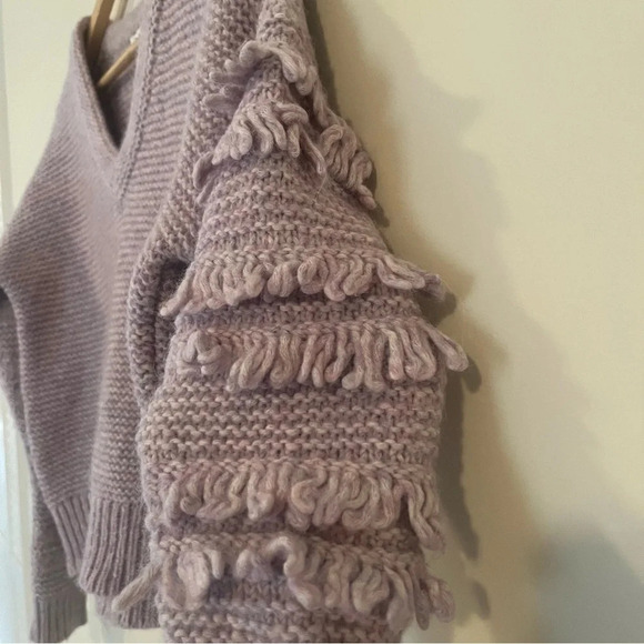 ☀️NWOT Madewell Fringe Sleeve Lavender Pullover Sweater - Picture 7 of 10